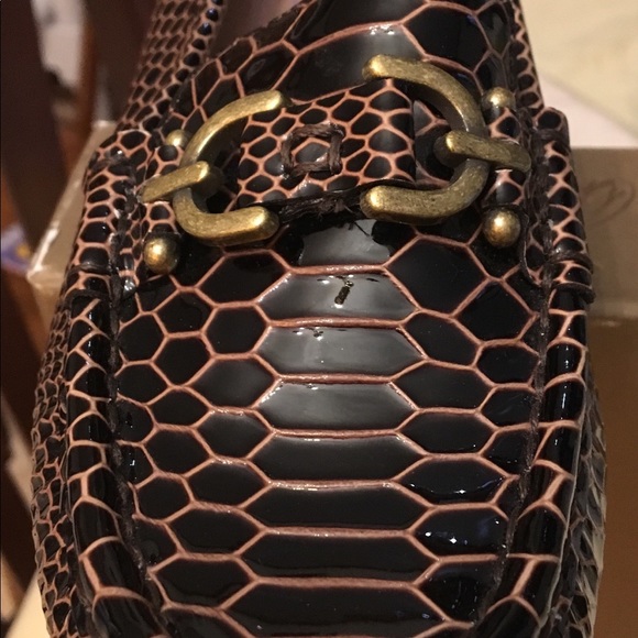 Women’s Brown Leather Loafer Python Print - Picture 4 of 6
